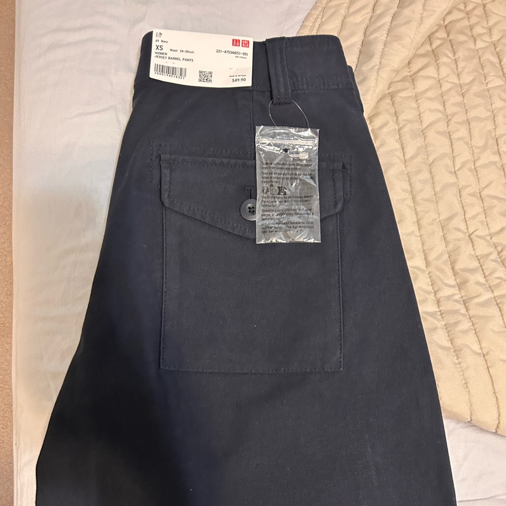 Uniqlo Dark Navy Jersey Barrel Pants